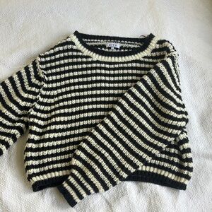 GREY BANDIT Striped Black and Cream Sweater